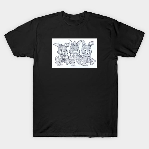 Love Buns on Parade BW T-Shirt by oonakc